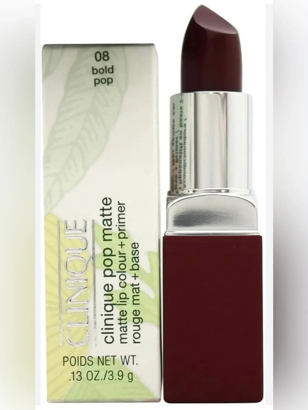 Clinique Pop Longwear Lipstick Matte 08 Bold Pop Full Size 0.13 oz NEW in box